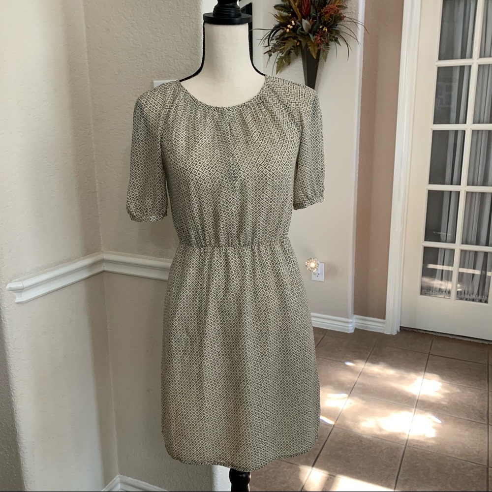 Madewell 100% silk diamond print mini dress Size 0